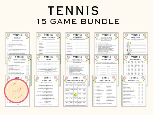 Tennis Party Games - 15 Games