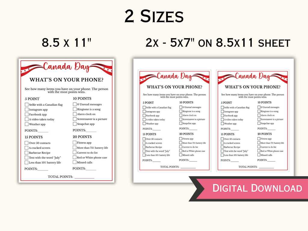 Canada Day Games - 30 Games