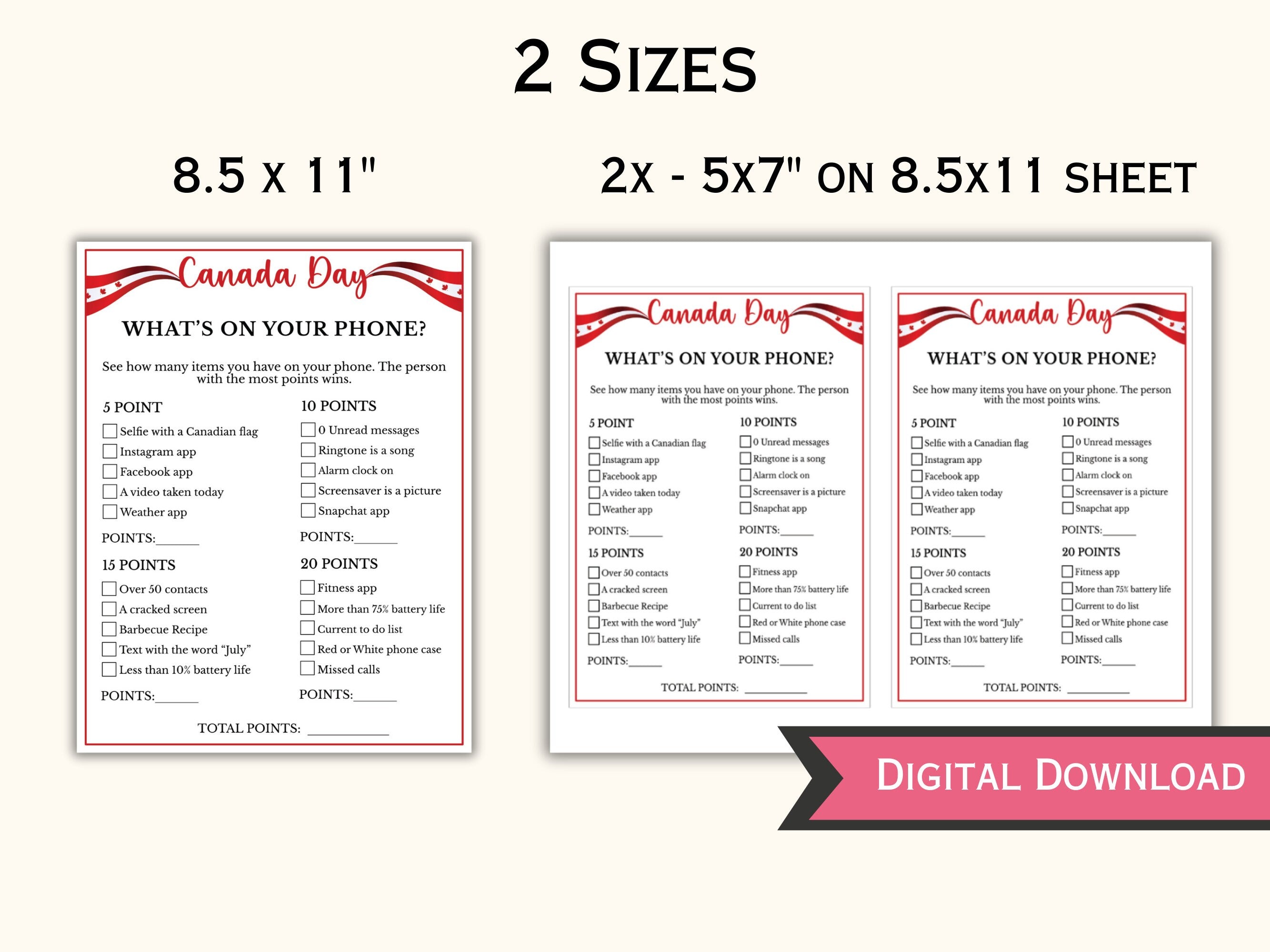 Canada Day Games - 30 Games