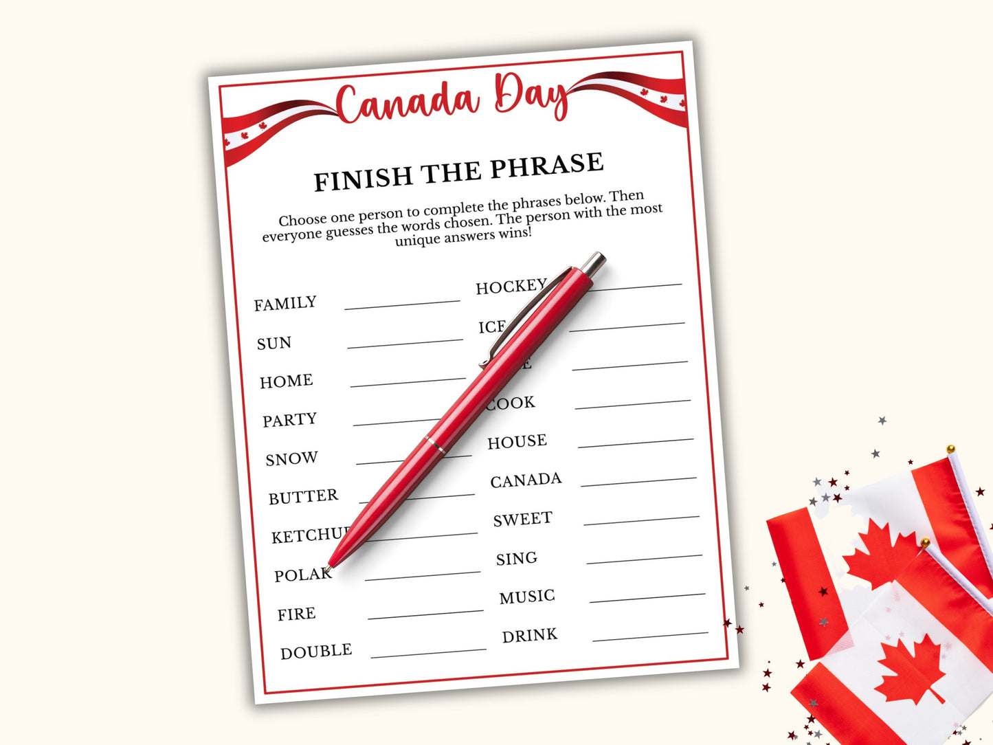 Canada Day Party Games - 15 Games