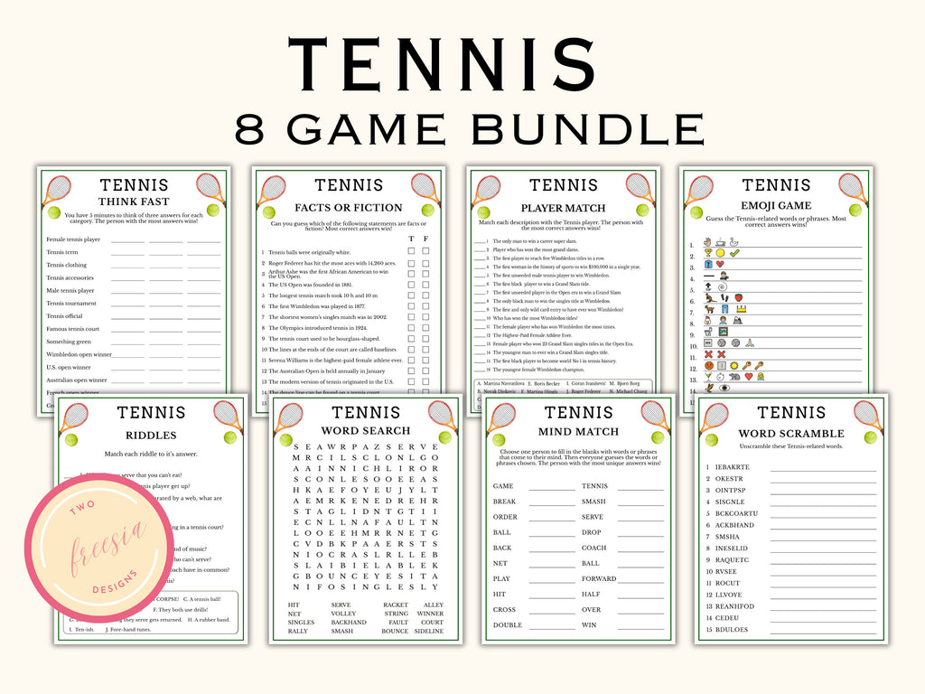 8 Tennis Party Games