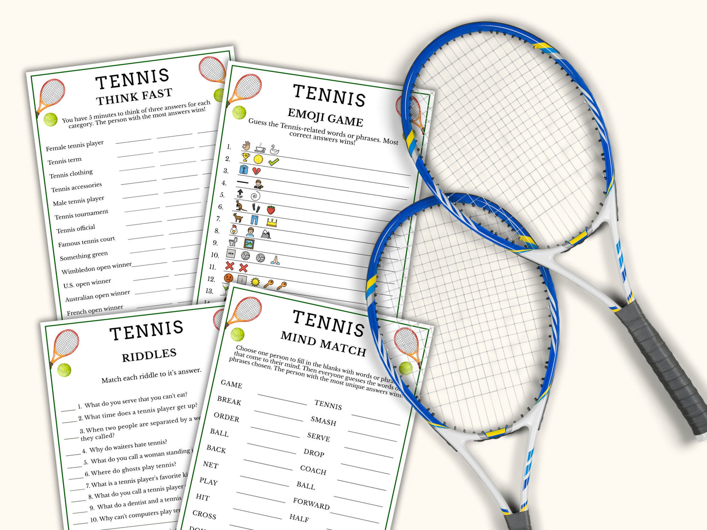 8 Tennis Party Games