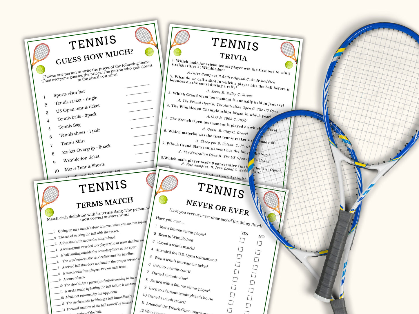 7 Tennis Party Games