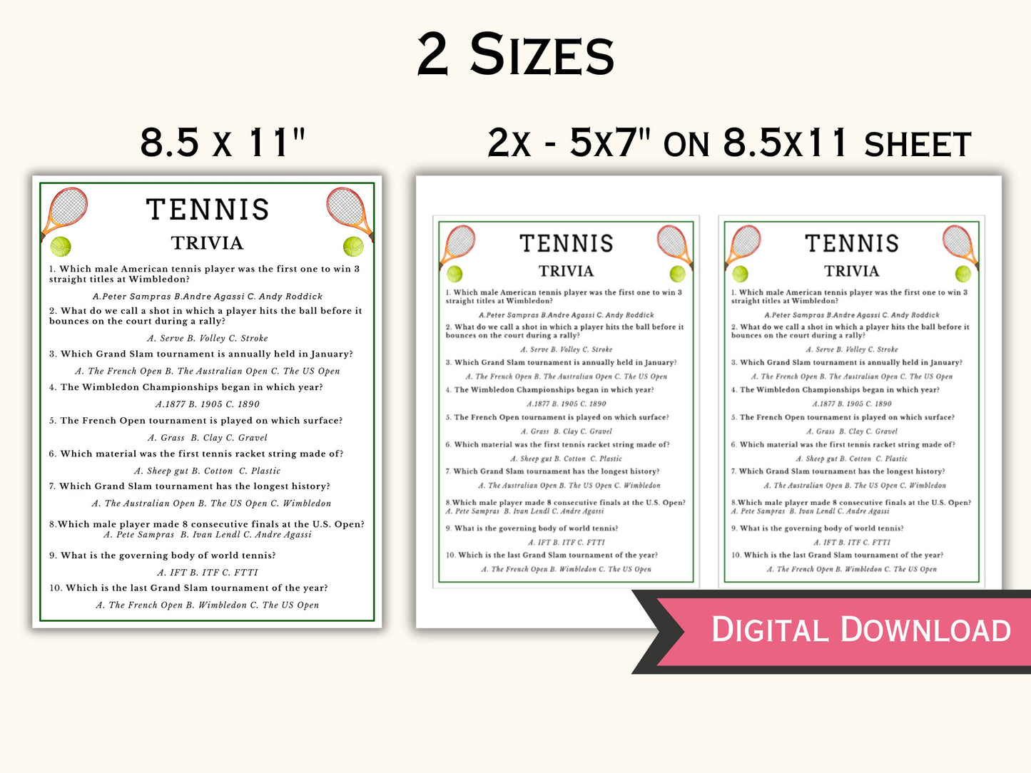 Tennis Trivia Game