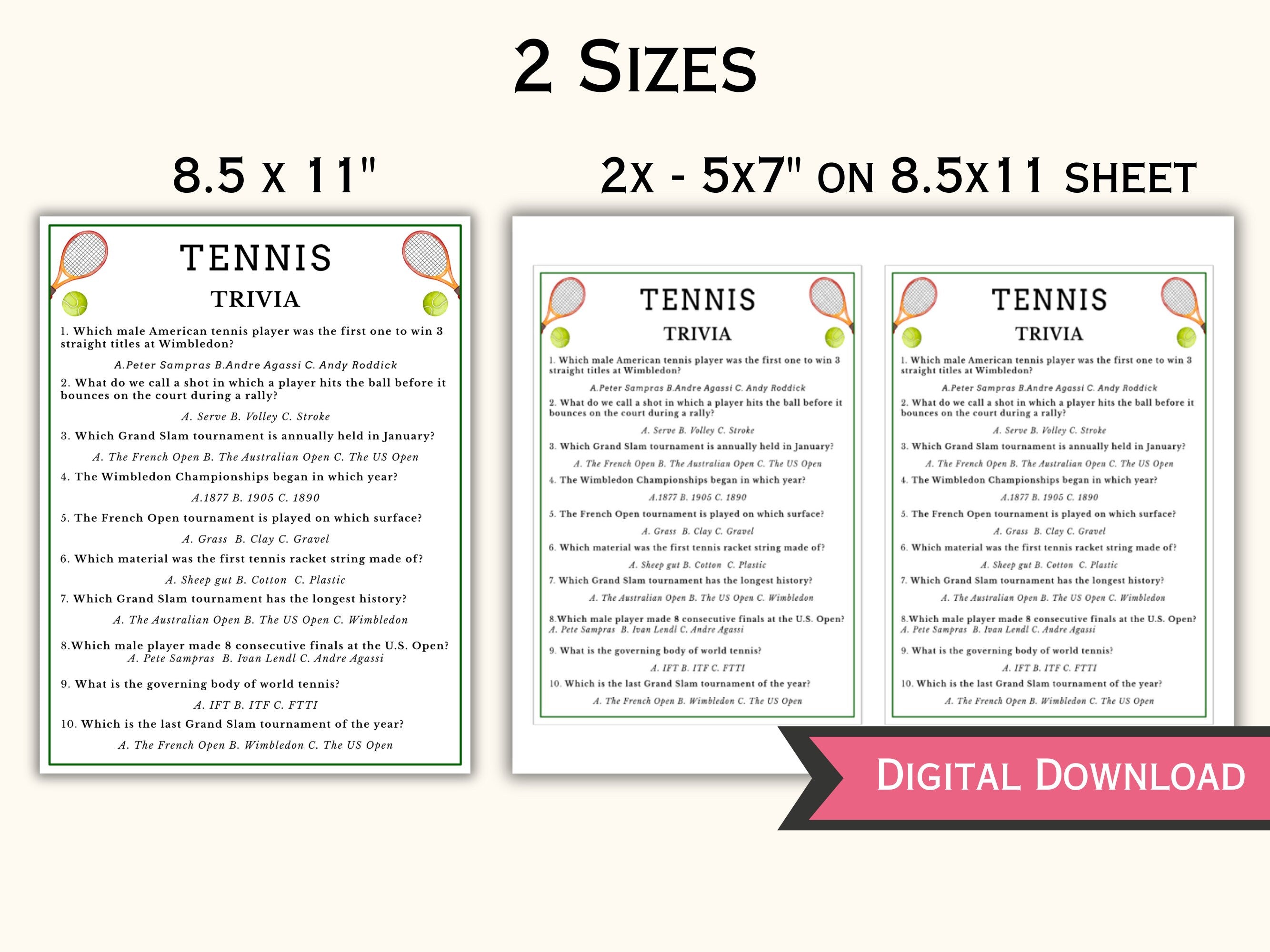 Tennis Trivia Game