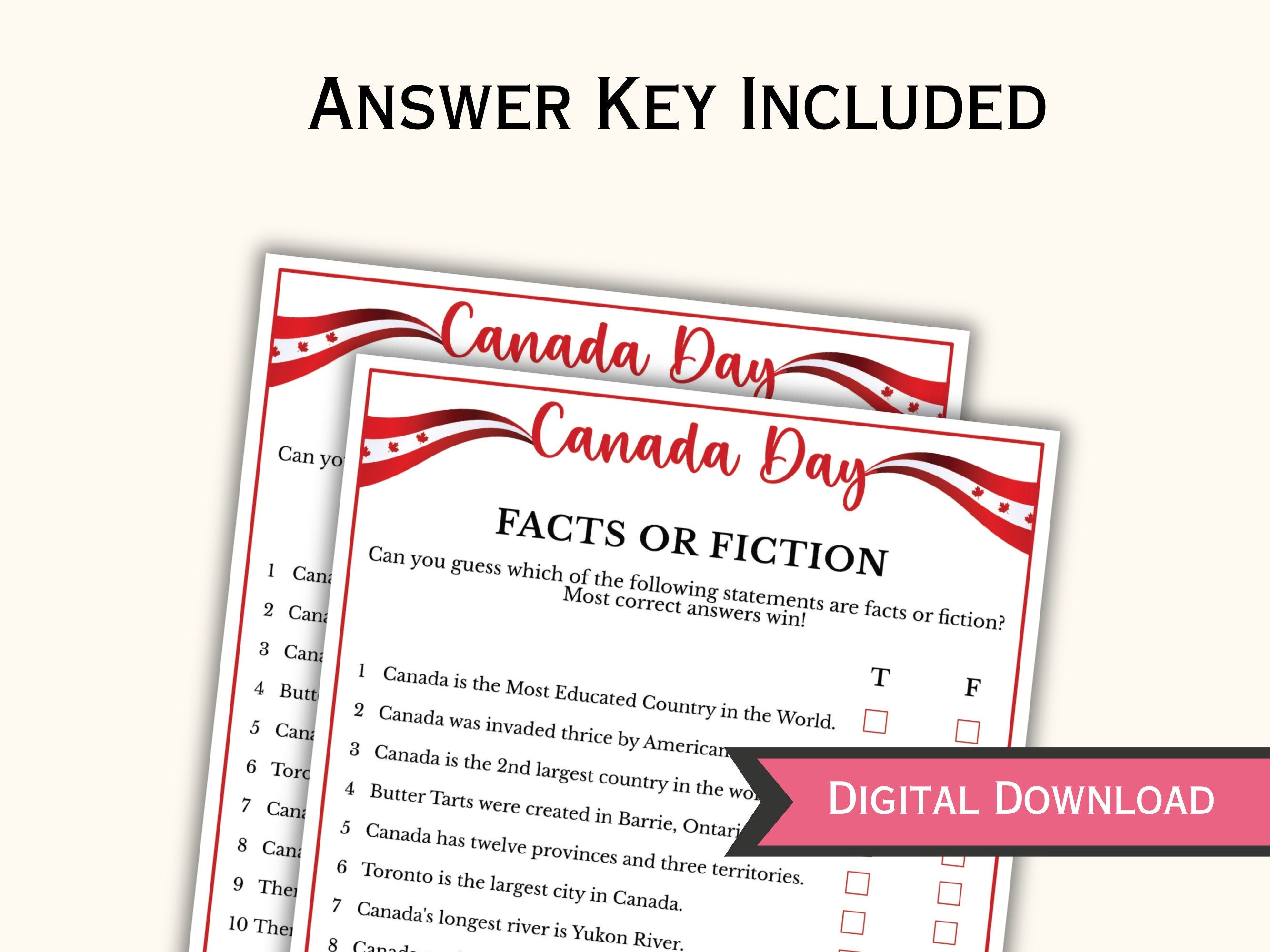 Canada Day Facts or Fiction Game