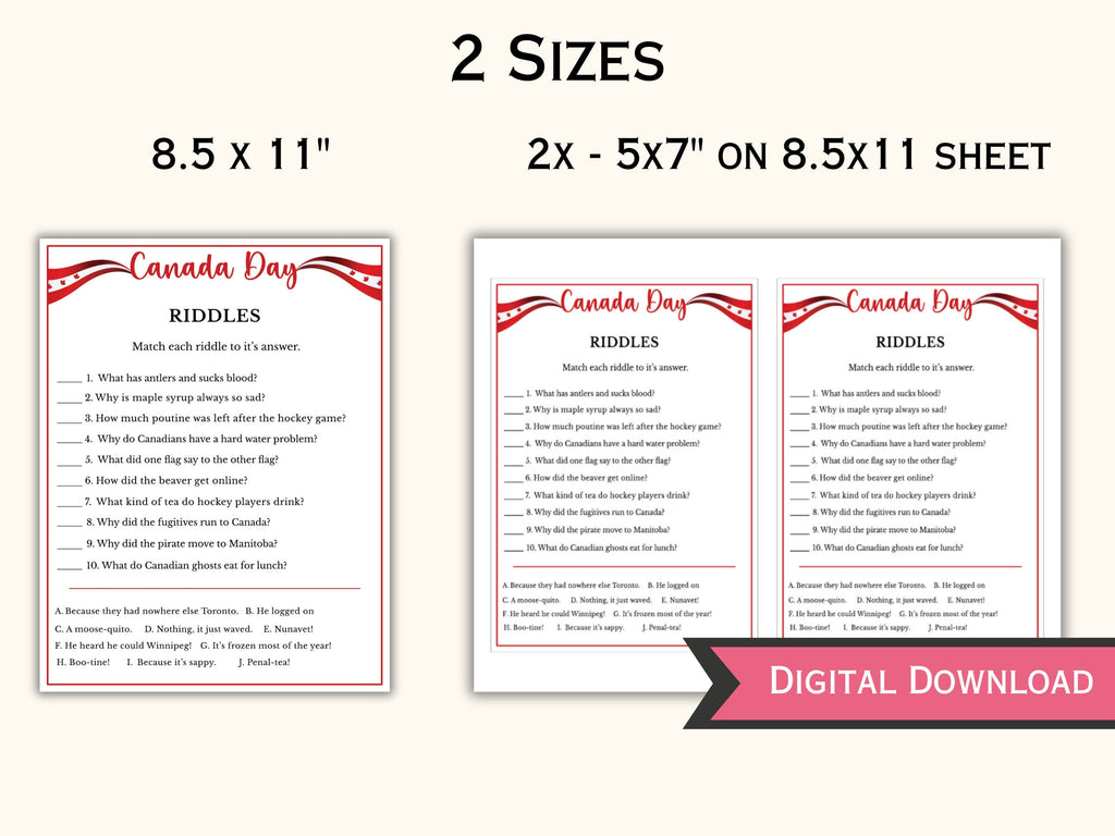 Canada Day Riddles Game