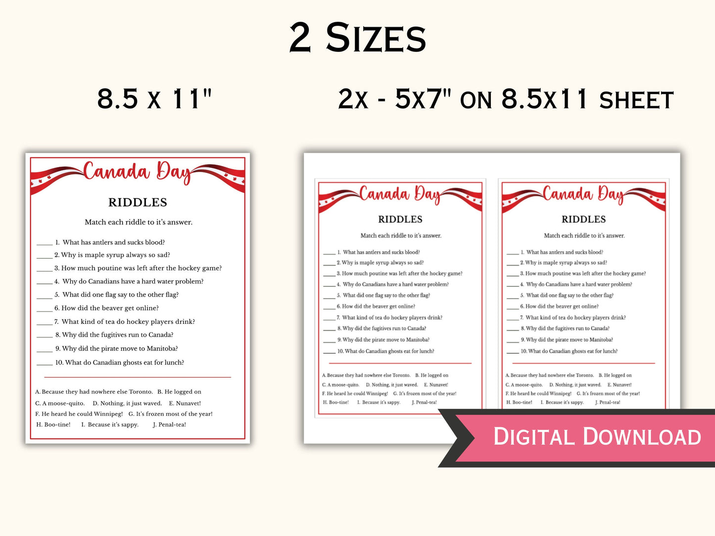 Canada Day Riddles Game