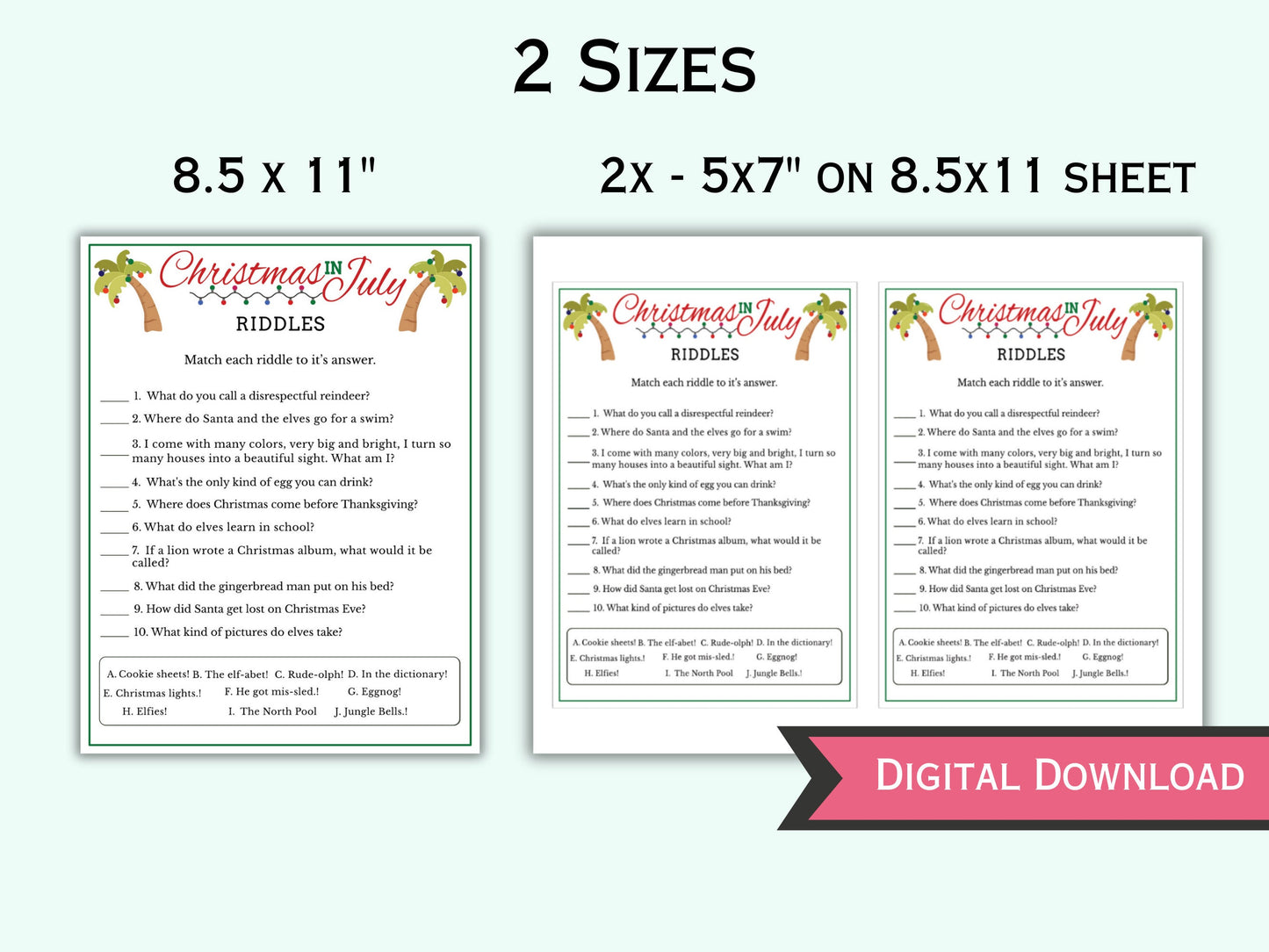 Christmas In July - 26 Printable Games