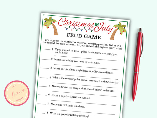 Christmas in July Feud Game