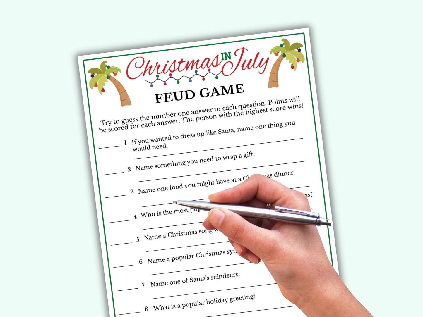Christmas in July Feud Game