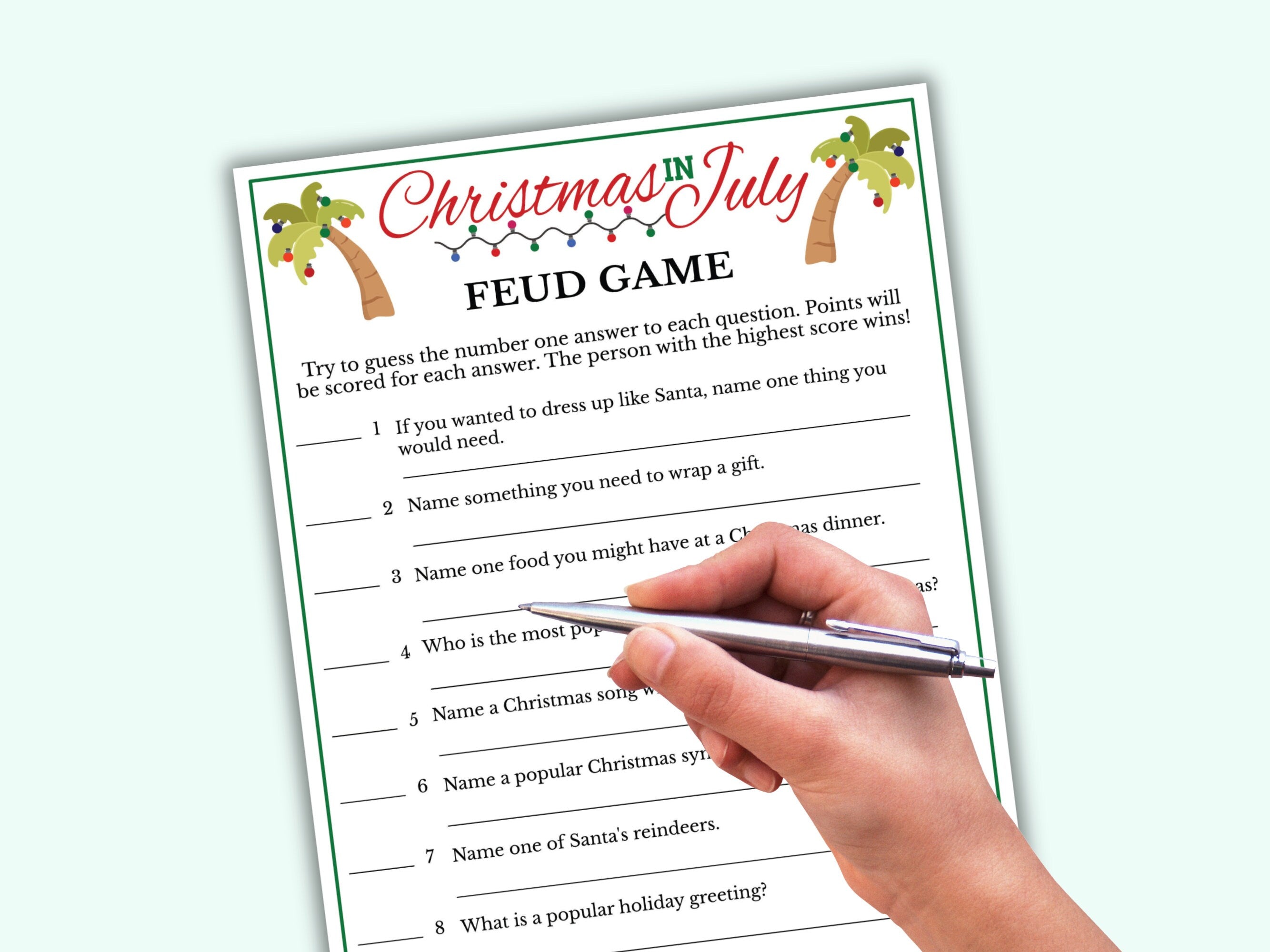 Christmas in July Feud Game