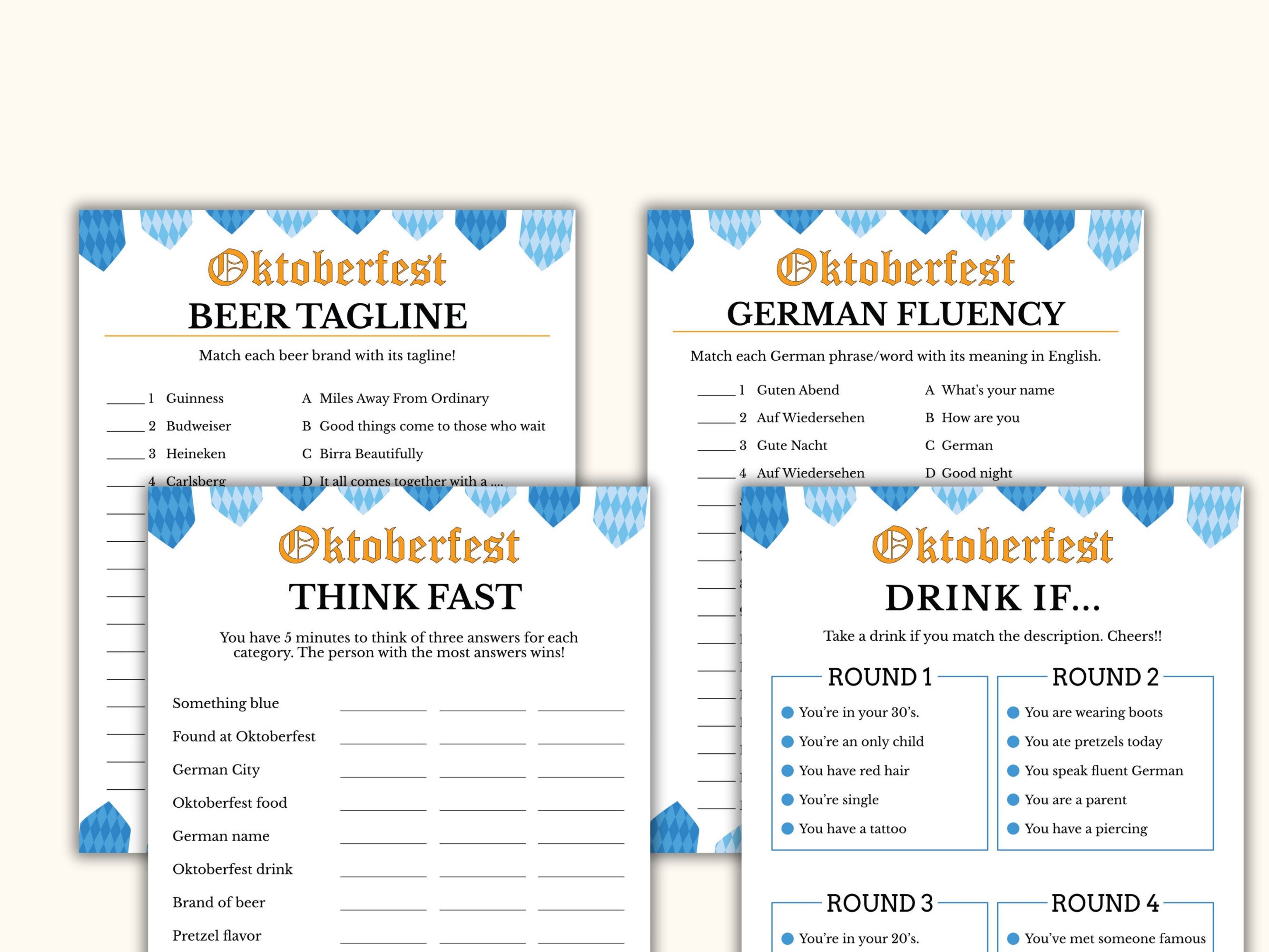 Oktoberfest Party Games - 8 Games