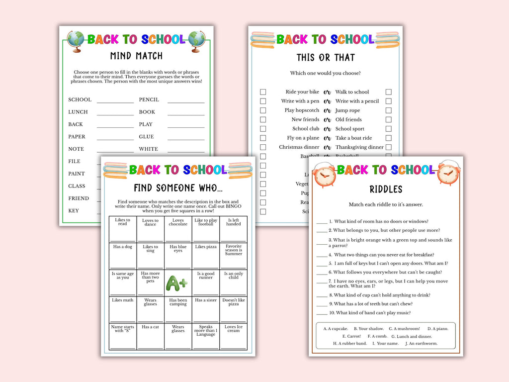 Back to School - 8 Games
