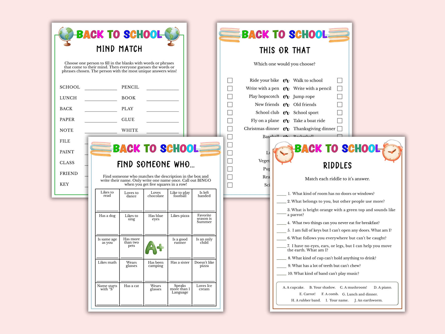 Back to School - 8 Games