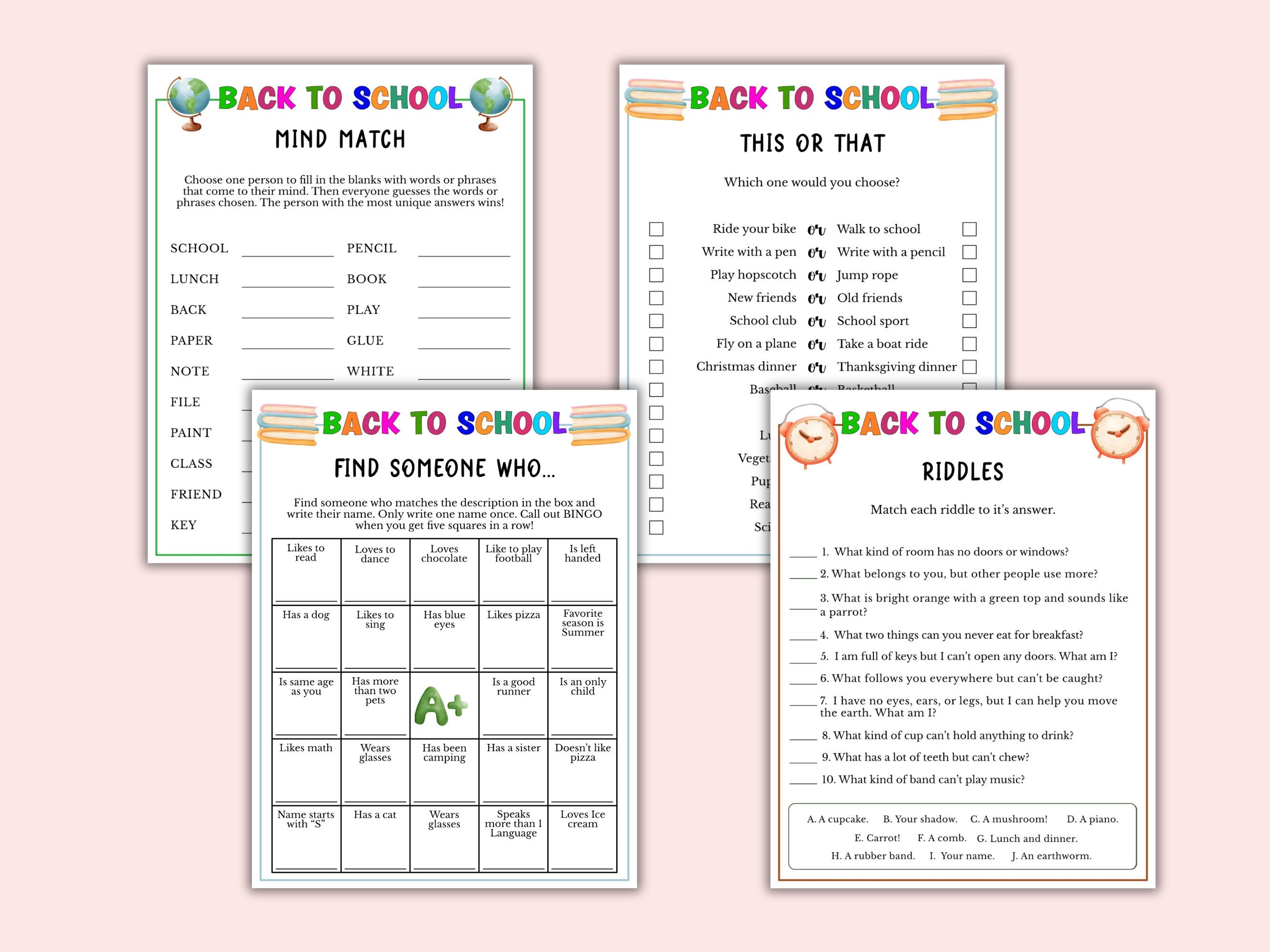 Back to School - 8 Games