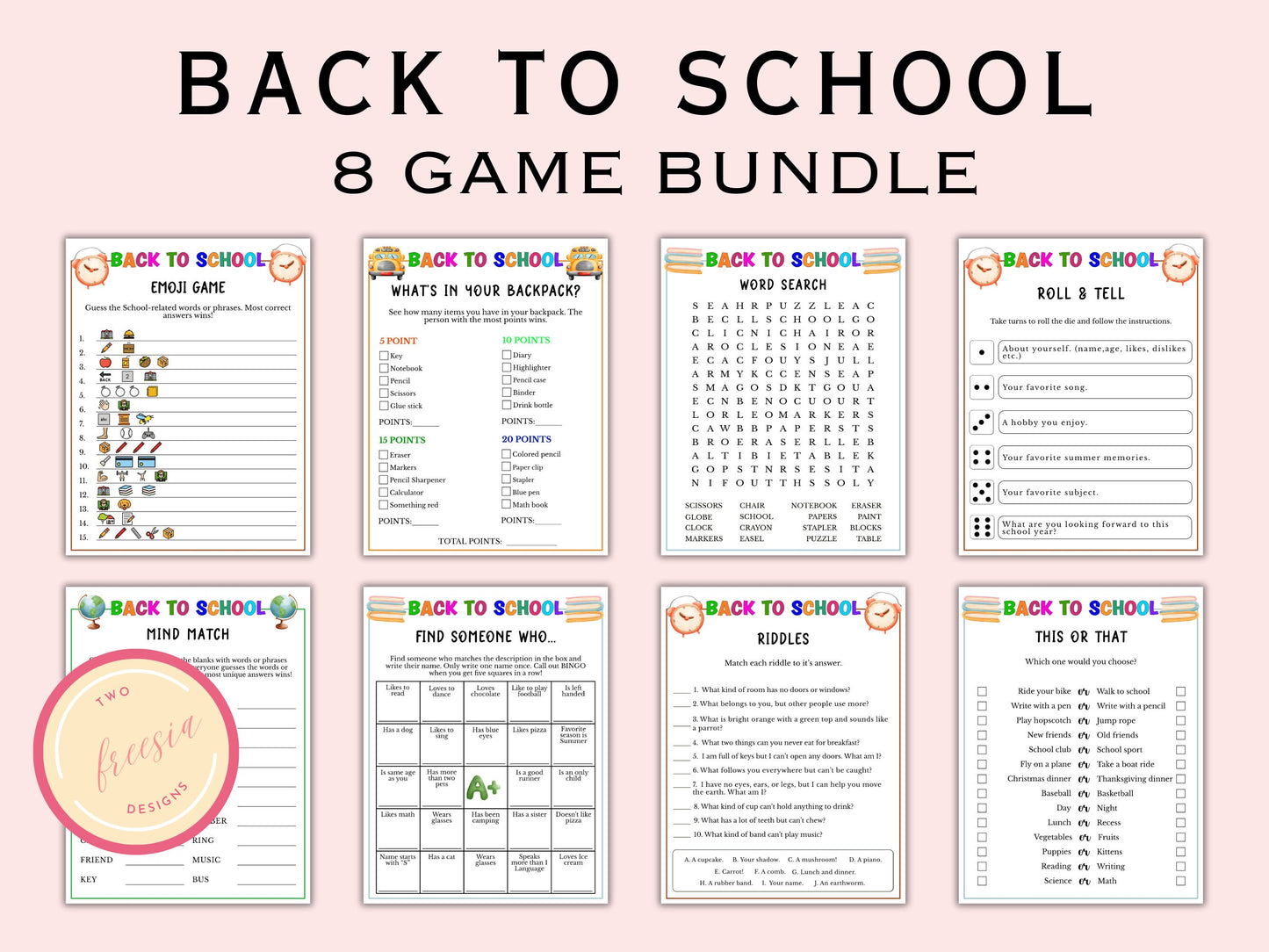 Back to School - 8 Games