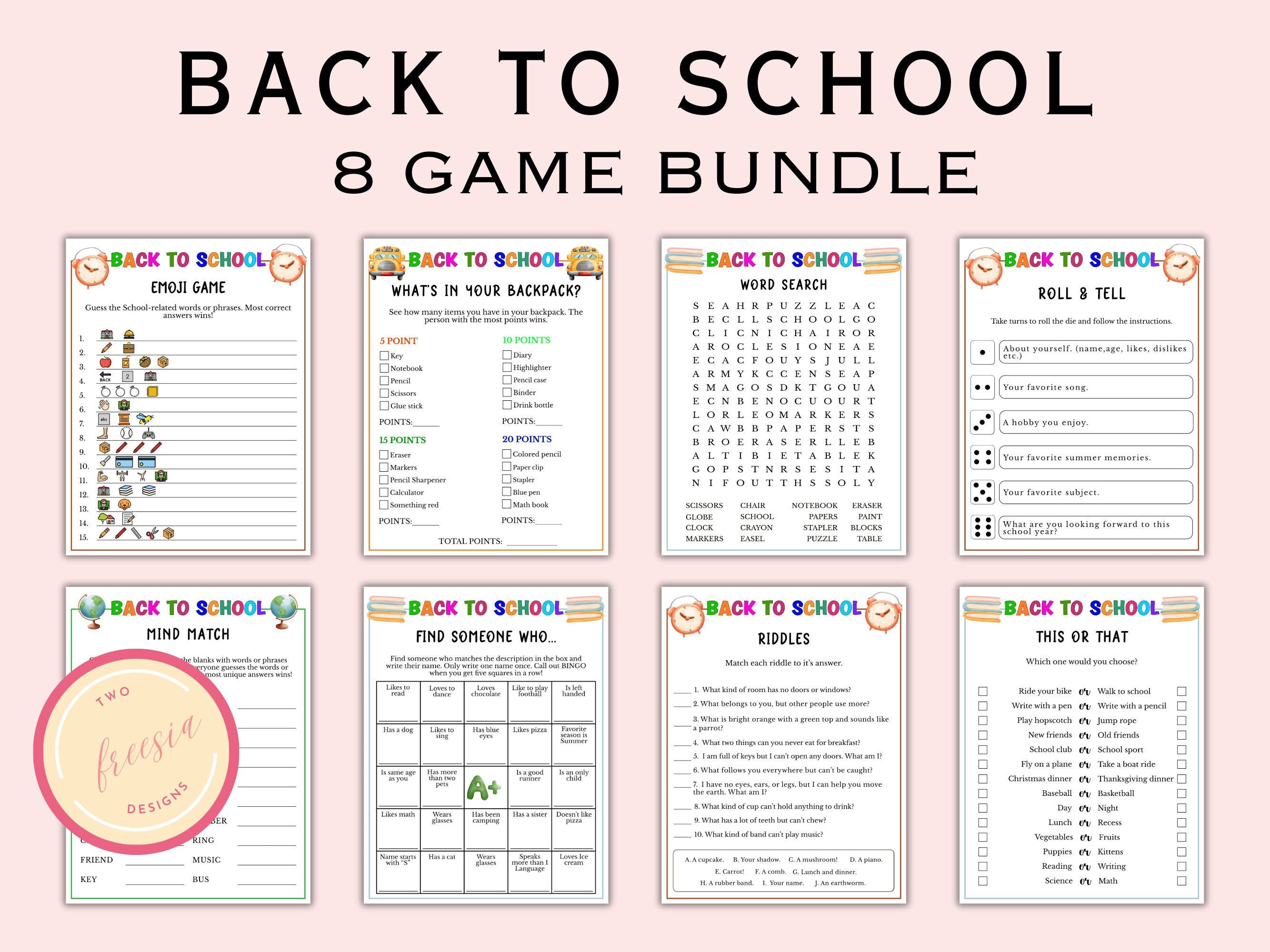 Back to School - 8 Games