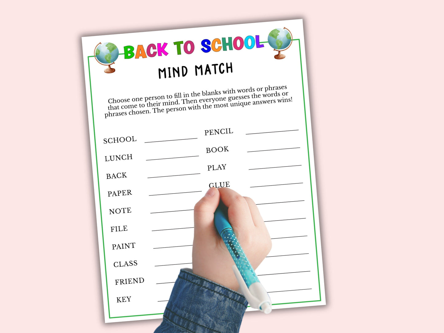 Back to School Mind Match Game