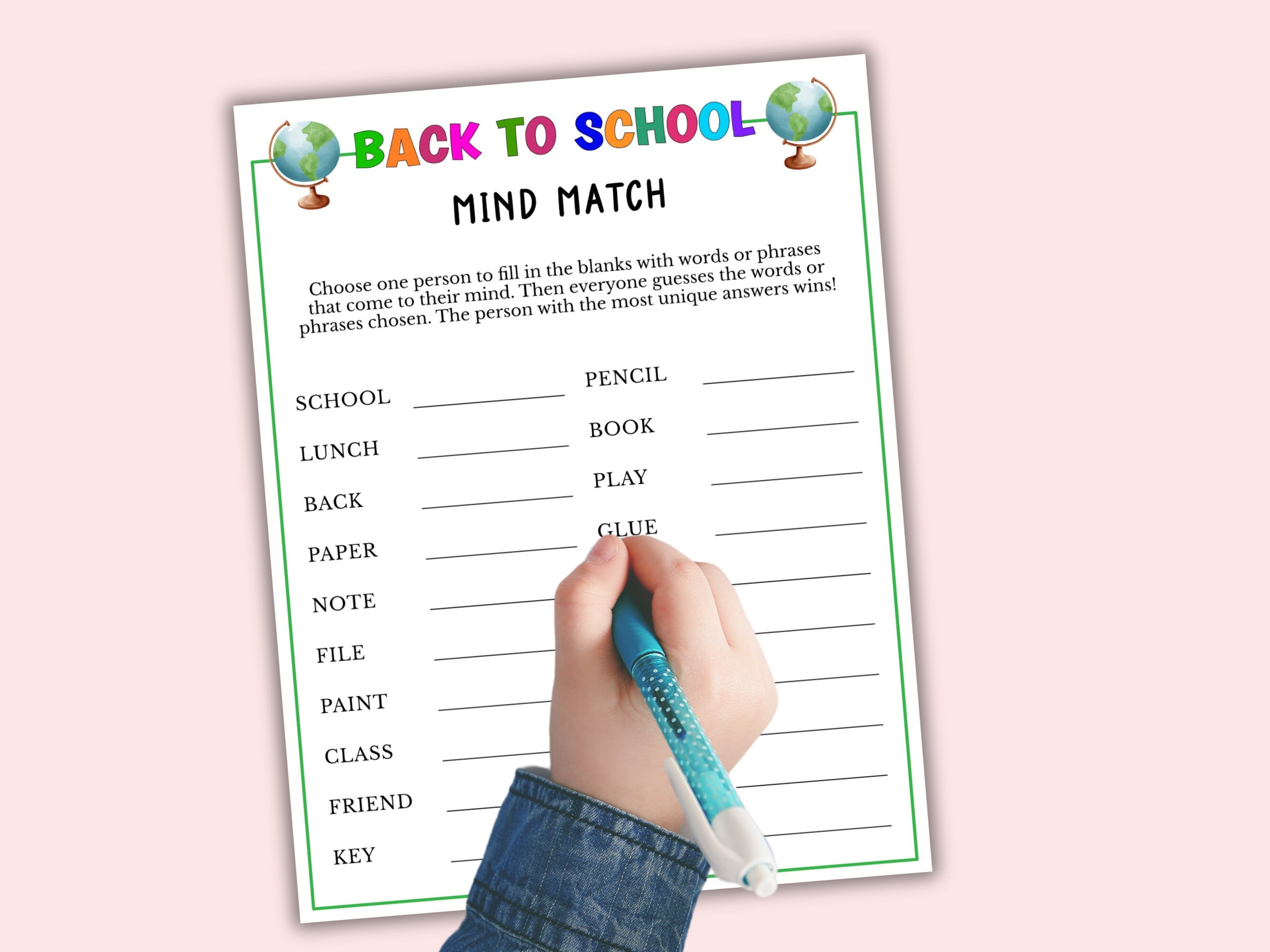 Back to School Mind Match Game