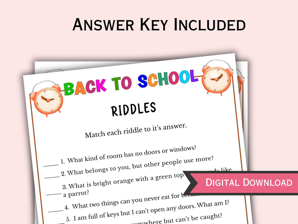 Back to School Riddles Game