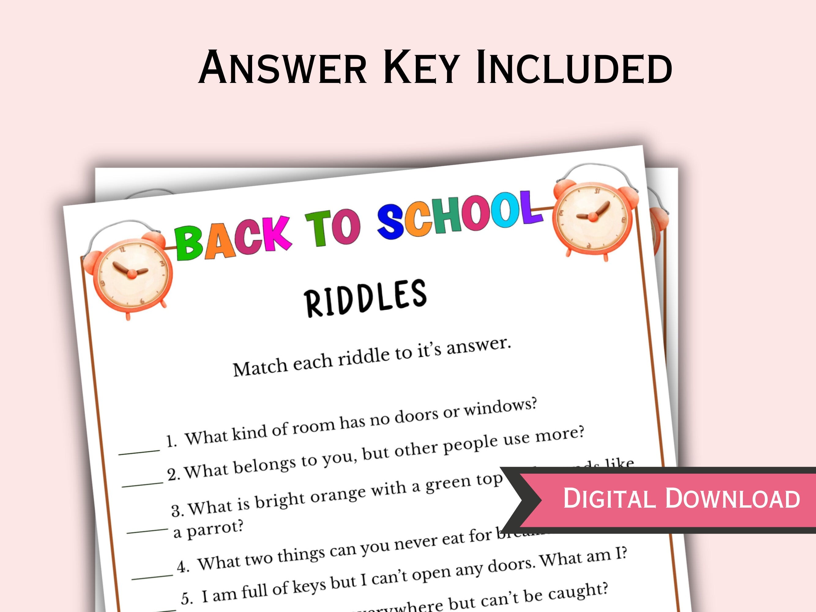Back to School Riddles Game