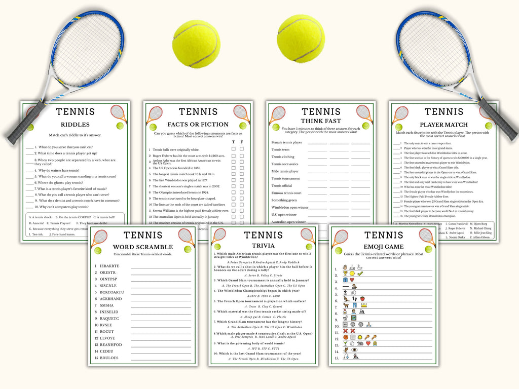 Tennis Party Games - 15 Games