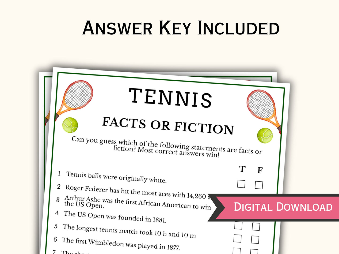 8 Tennis Party Games