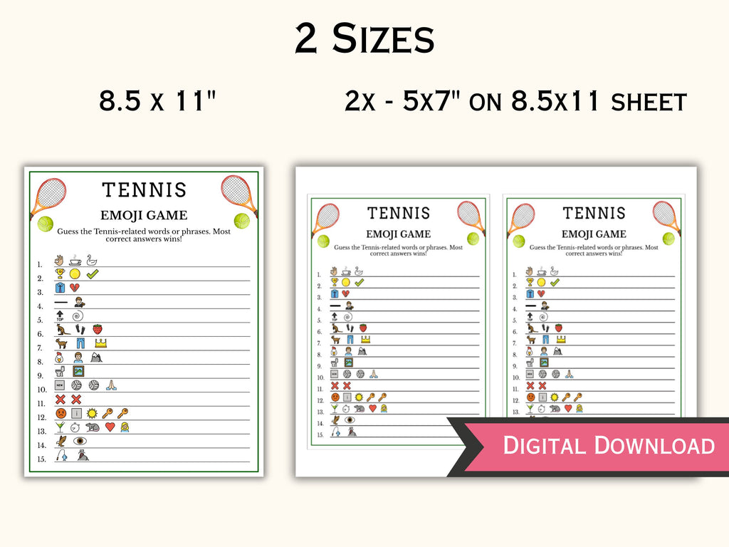 Tennis Emoji Pictionary Game