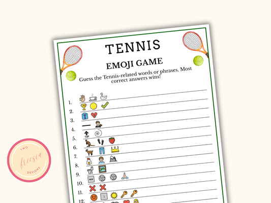 Tennis Emoji Pictionary Game