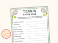 Tennis Think Fast Game