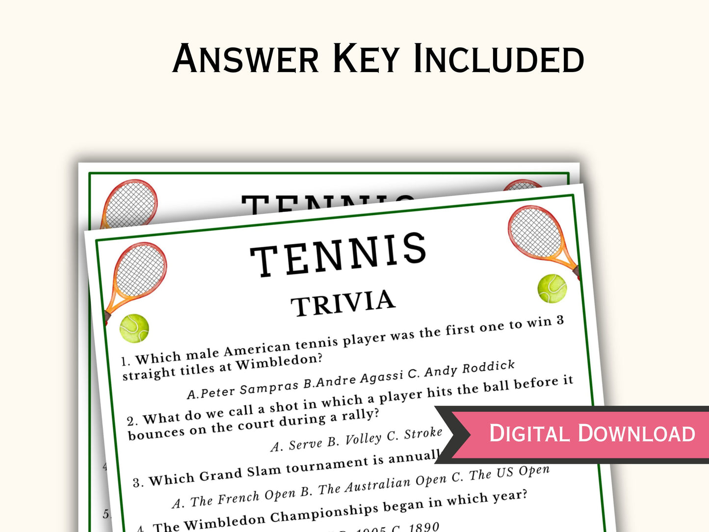 Tennis Trivia Game