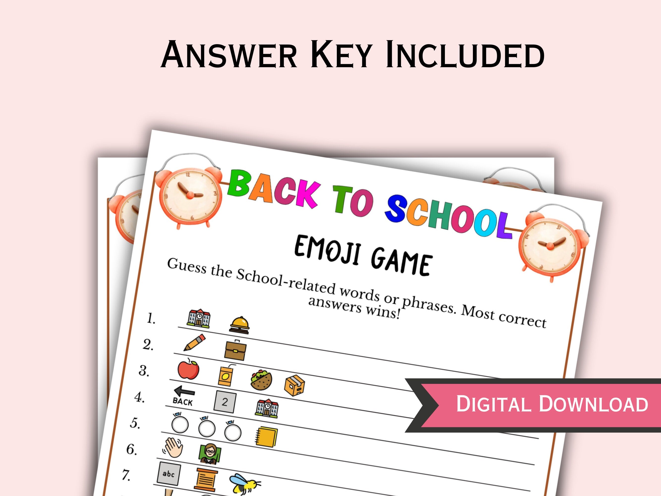 Back to School Emoji Game