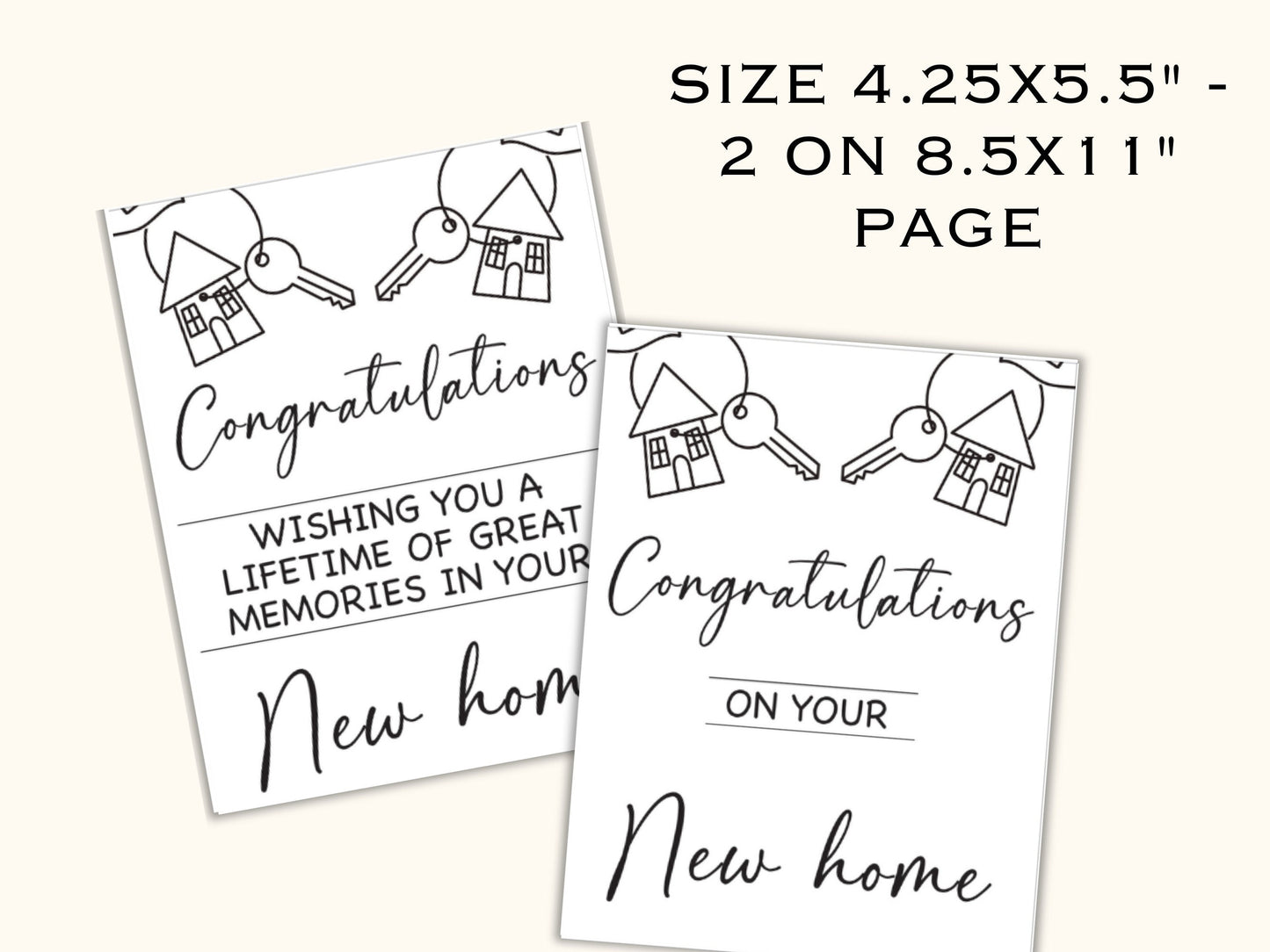 Traditional New Home Cards and Tags