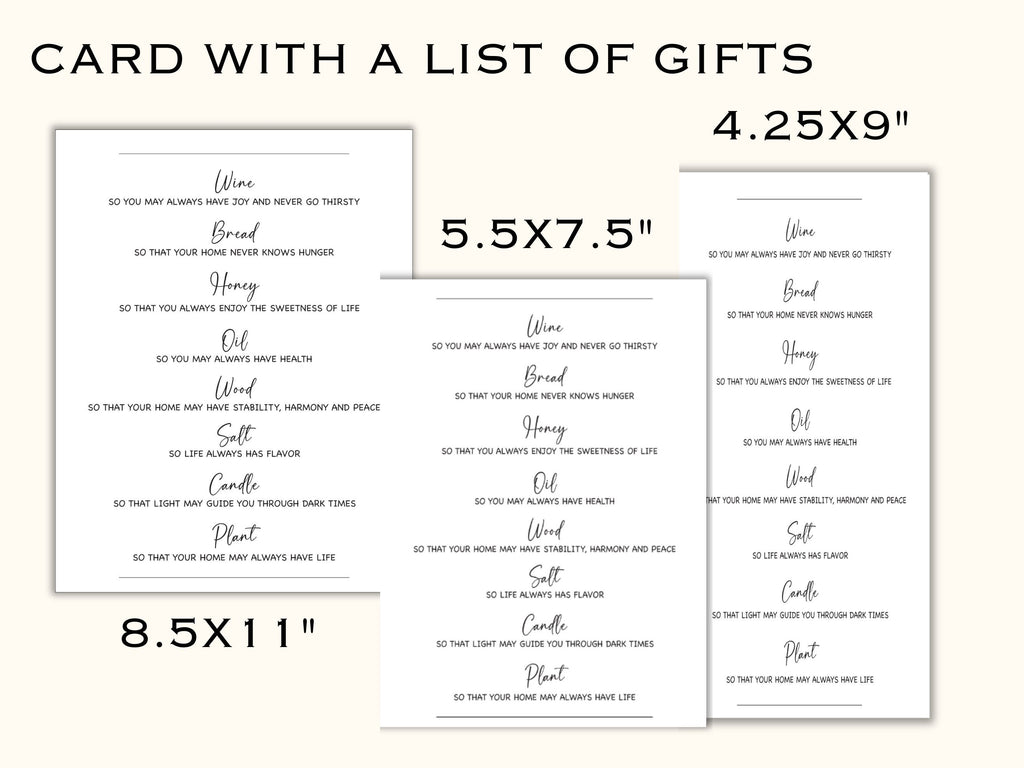 Traditional New Home Tags and Cards