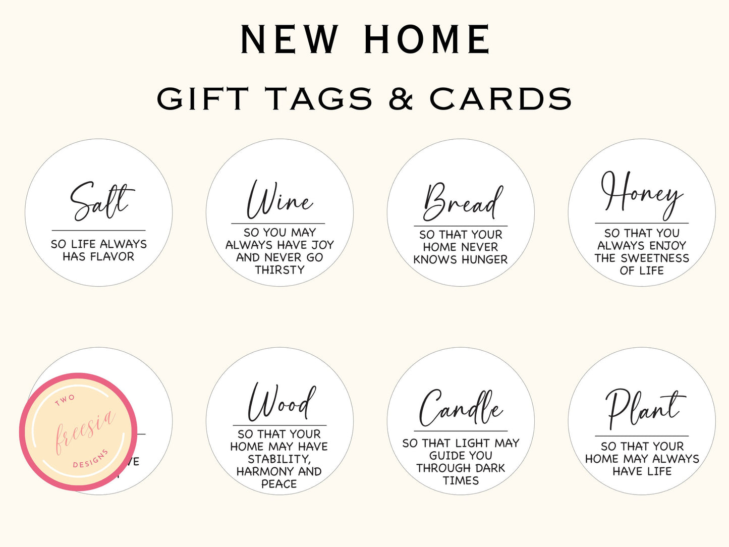 Traditional New Home Tags and Cards