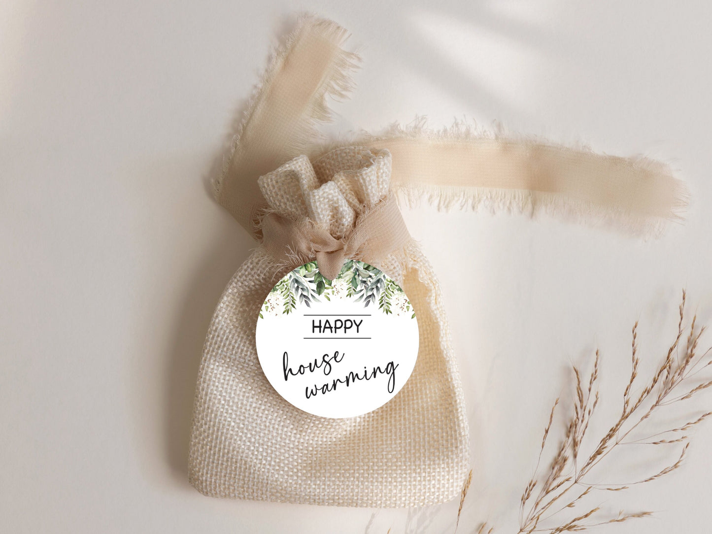 Printable Greenery New Home Tags and Cards