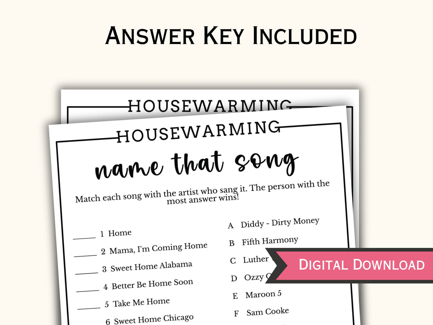 15 Printable Housewarming Game Bundle