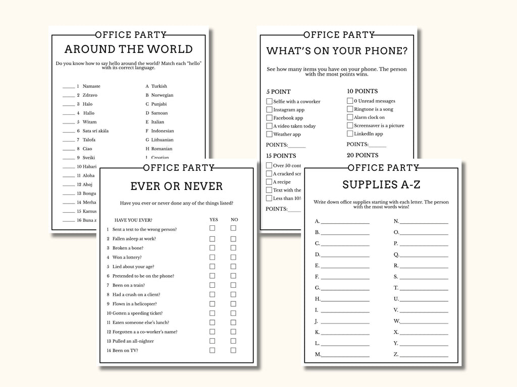 12 Office Party Games