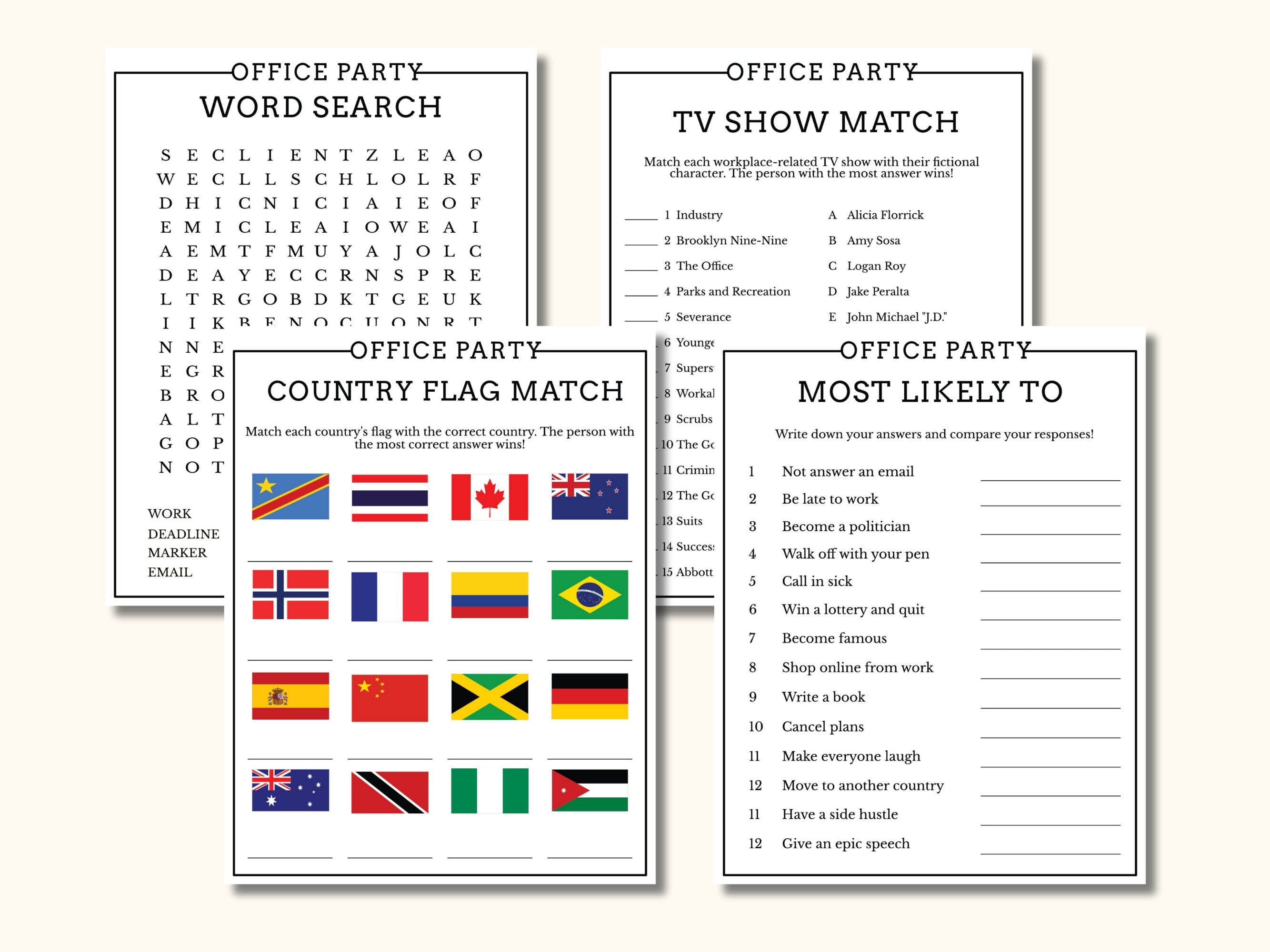 12 Office Party Game Bundle