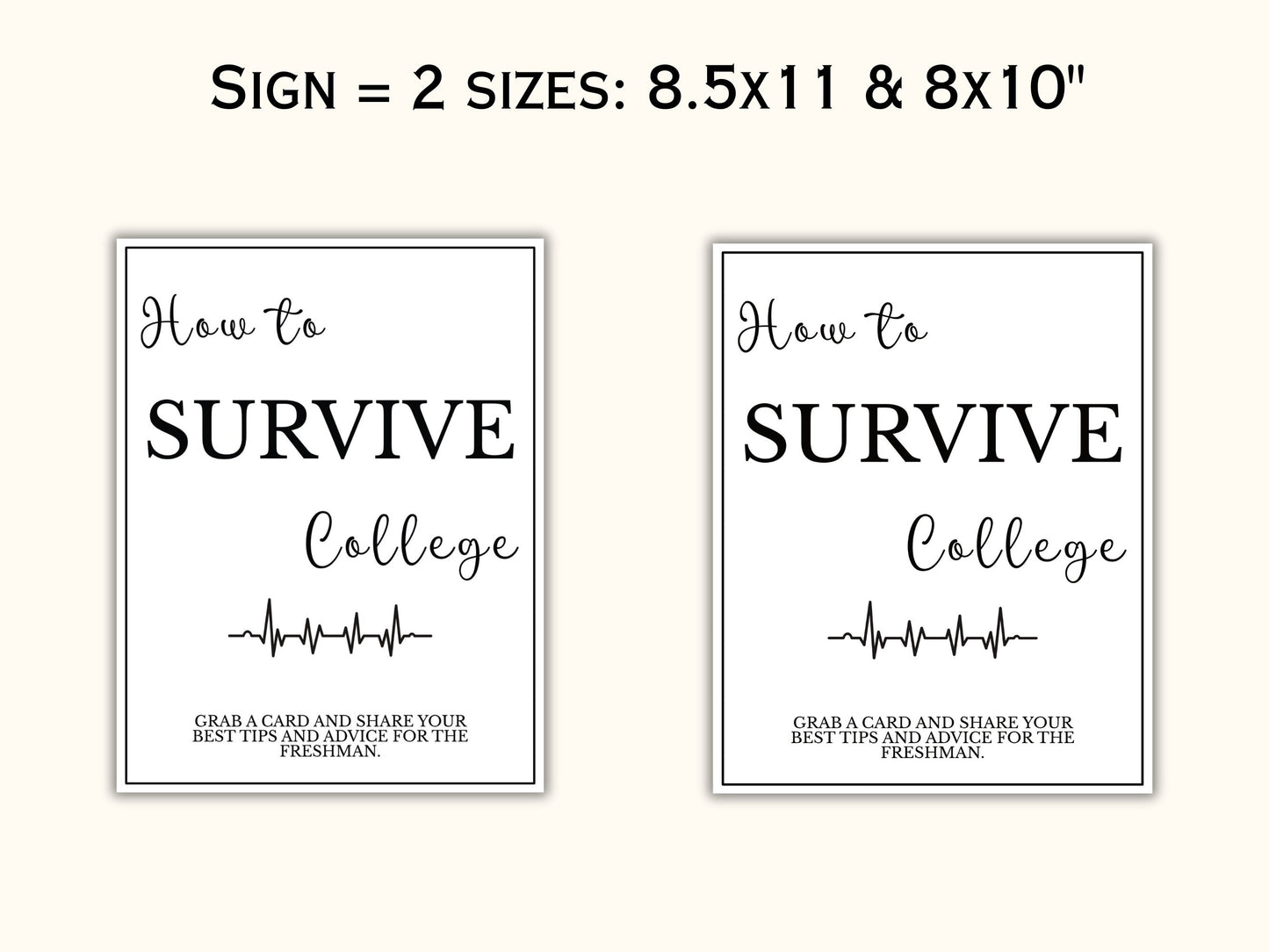 How to Survive College Advice and Wishes Cards