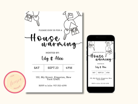 Minimalist House Warming Invitation