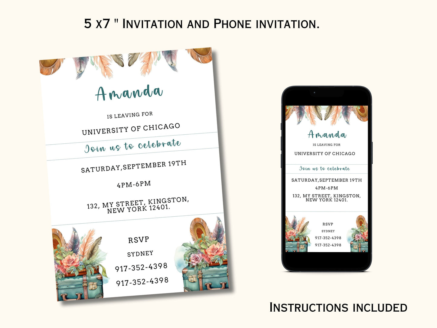 College Going Away Party Invitation