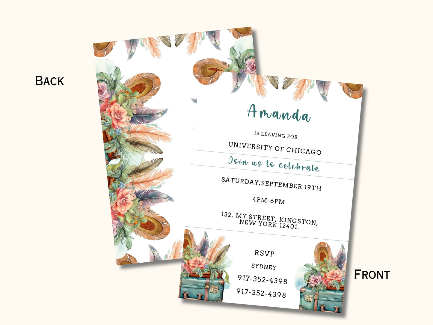 College Going Away Party Invitation