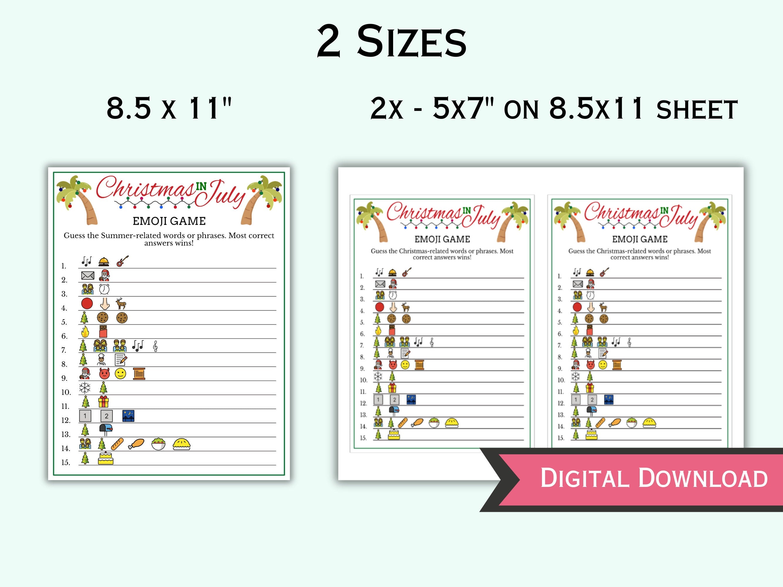 Christmas In July Emoji Game