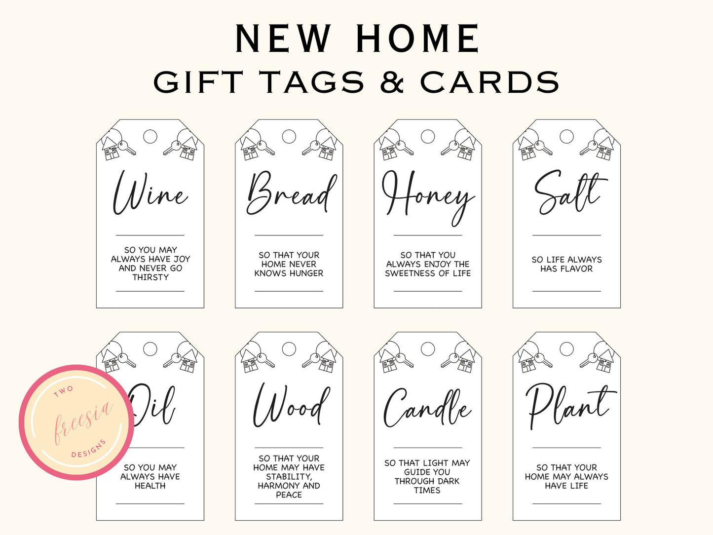 Traditional New Home Cards and Tags