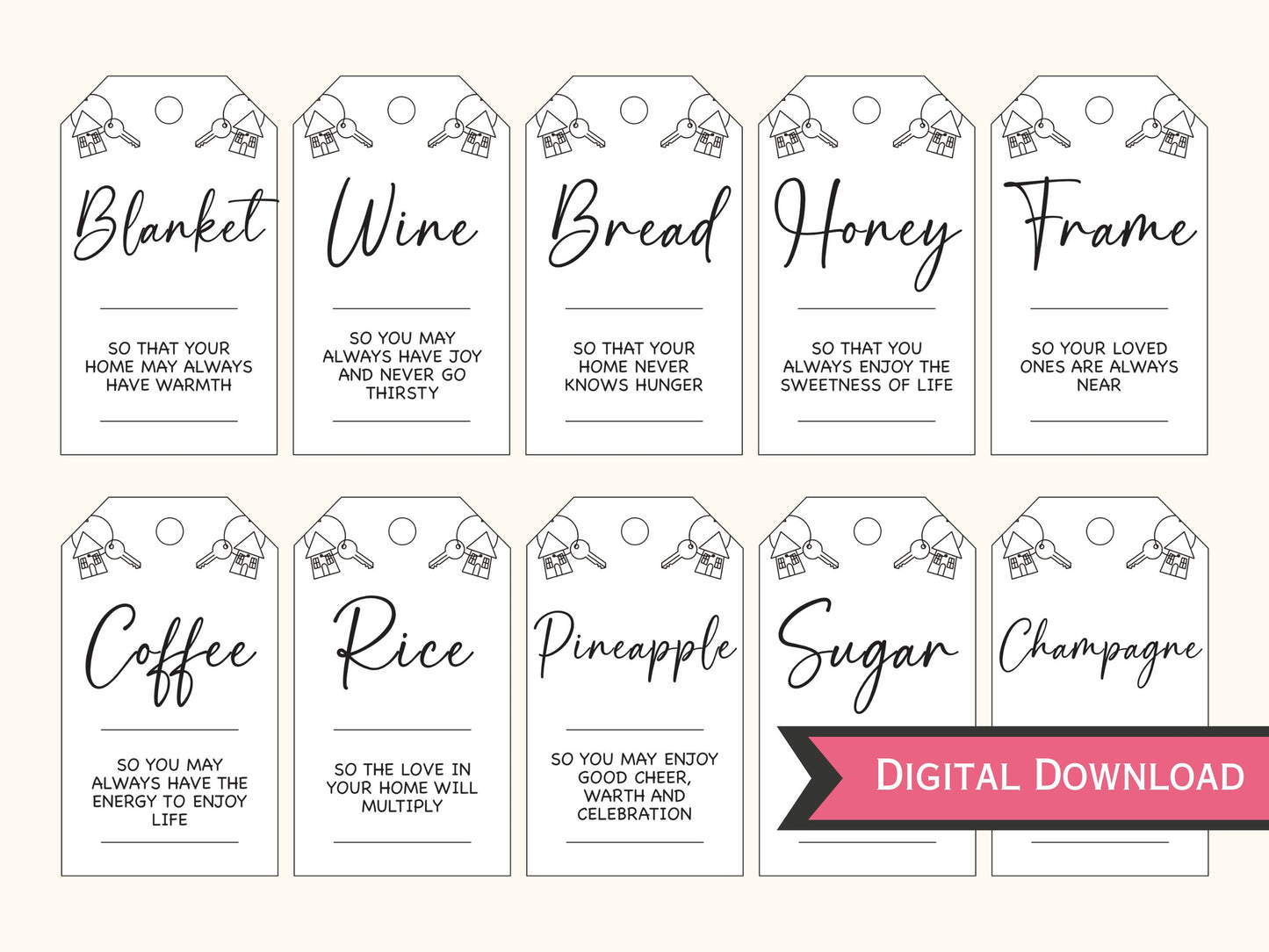 27 Printable New Home Tags