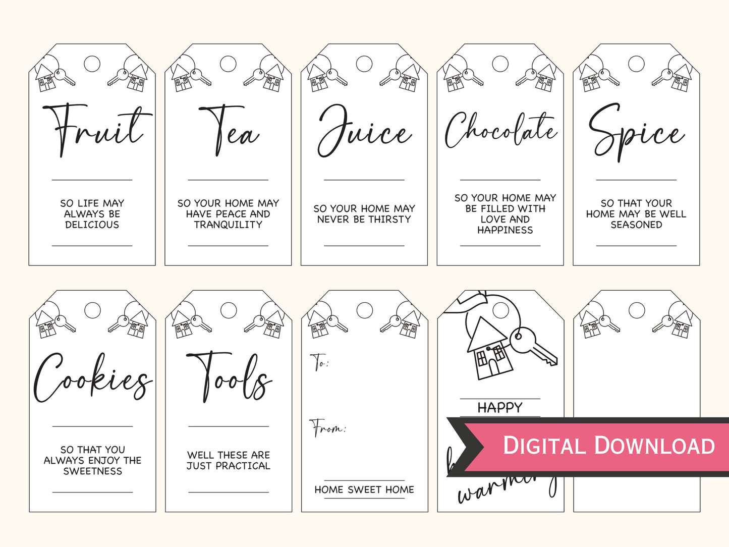 27 Printable New Home Tags