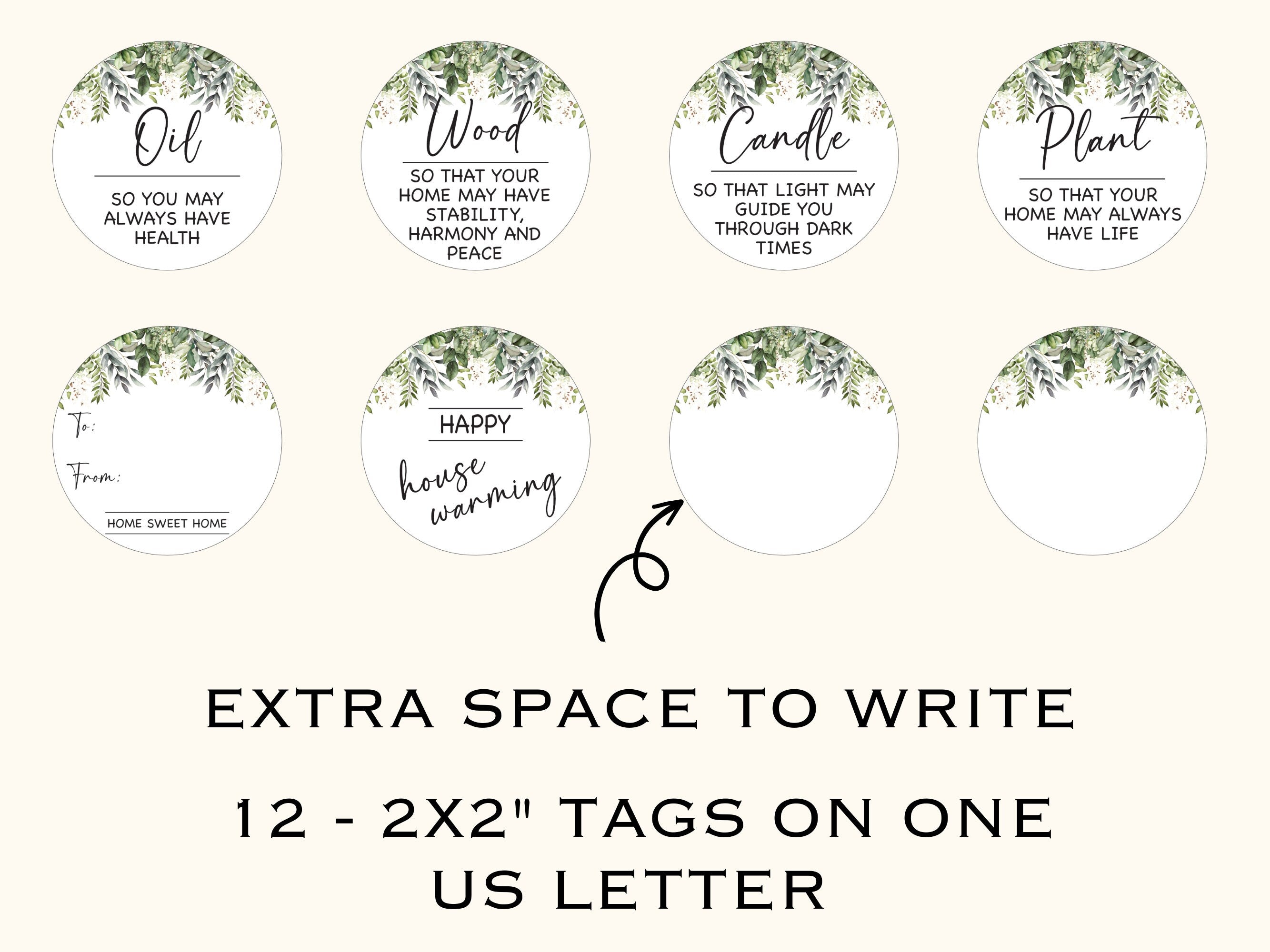 Printable Greenery New Home Tags and Cards