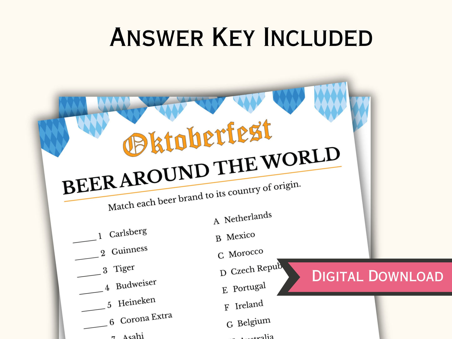Oktoberfest Beer around the World Game